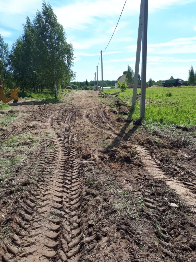 Строительство дорог в деревне Сизенево